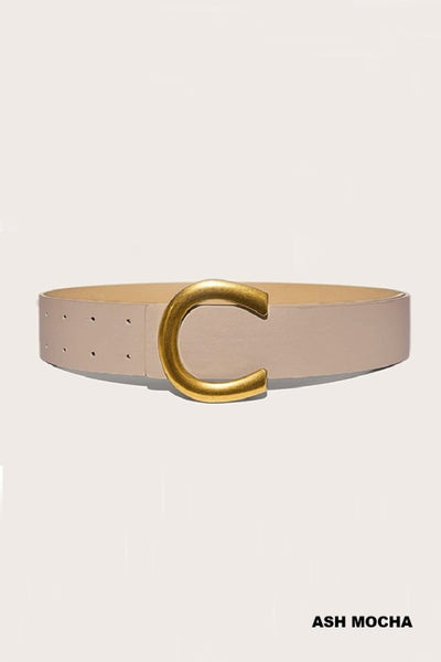 Large C shape buckle belt - Ash Moch