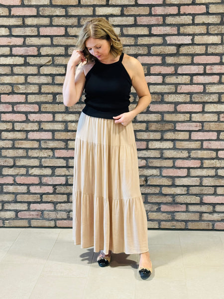 Tiered Maxi Skirt - Desert