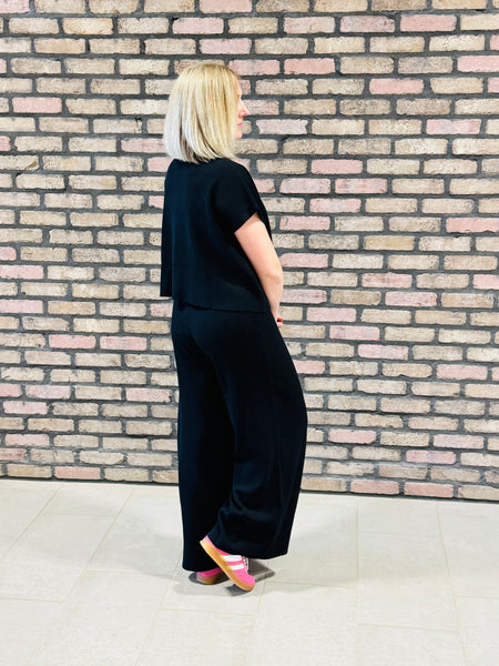 Viscose Ribbed Set - Black