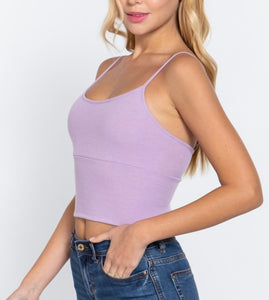 Bra-Cup Cami Crop Top - Lavender