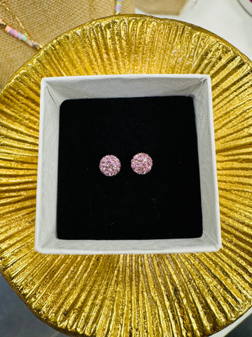 Crystal Ball Earrings - Mauve 6mm