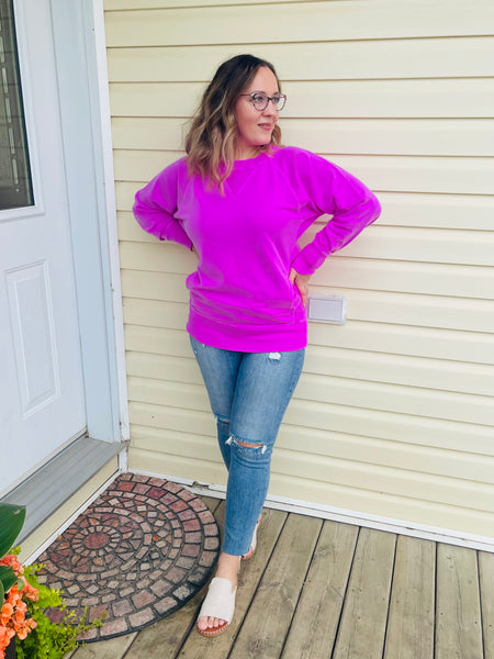 French Terry Pullover - Bright Mauve