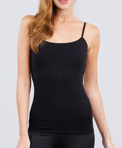 Basic Cami with Shelf Bra - Black
