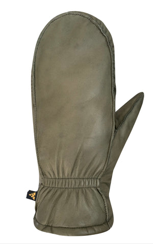 Auclair Kiva Moccasin Leather Fingermitts - Khaki