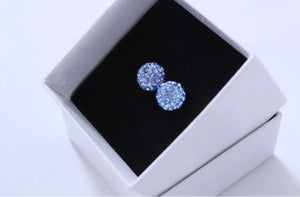 Crystal Ball Earrings - Light Blue 10mm