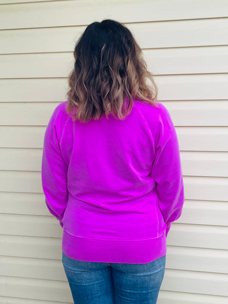 French Terry Pullover - Bright Mauve