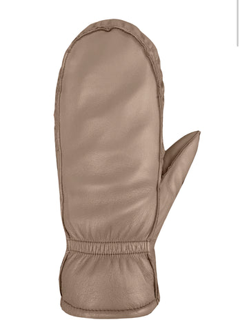 Auclair Kiva Moccasin Leather Fingermitts - Mushroom