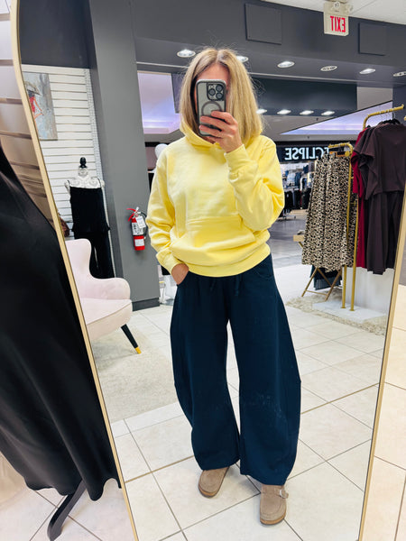 Fleece Boyfriend Hoodie - Light Yellow
