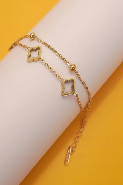 18k Stainless steel Tarnish Free Clover Bracelet