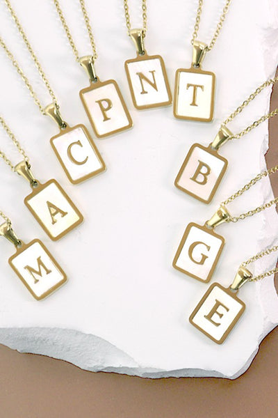 Initial Necklace - Gold/ Mother of Pearl
