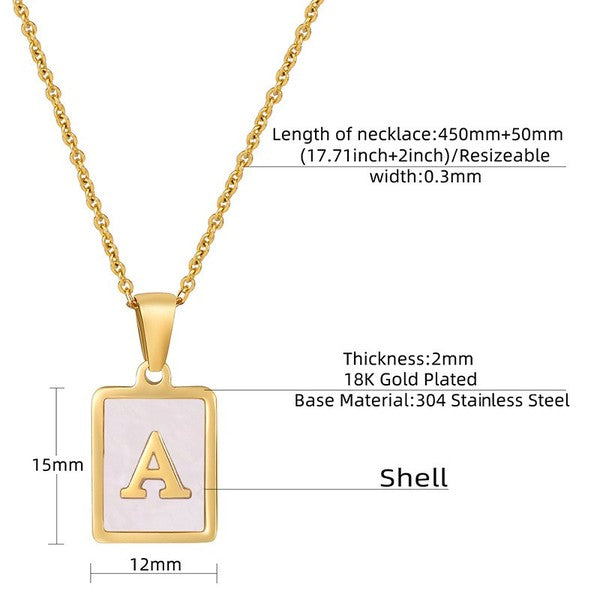 Initial Necklace - Gold/ Mother of Pearl