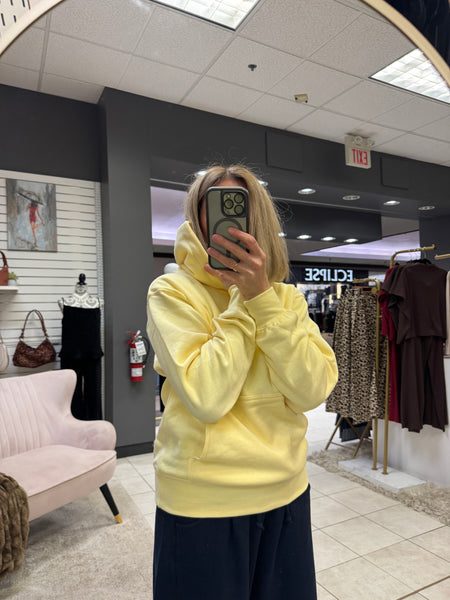 Fleece Boyfriend Hoodie - Light Yellow