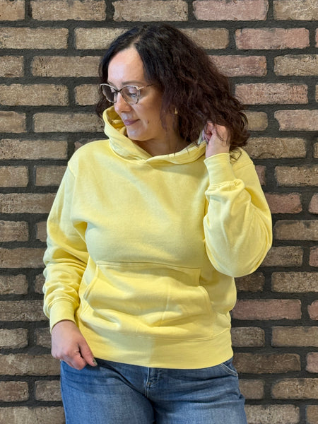 Fleece Boyfriend Hoodie - Light Yellow