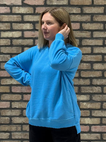 Pigment Dye Fleece Pullover - Deep Sky