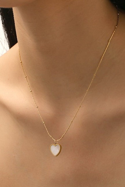 18k Stainless Steel Heart Necklace - Gold