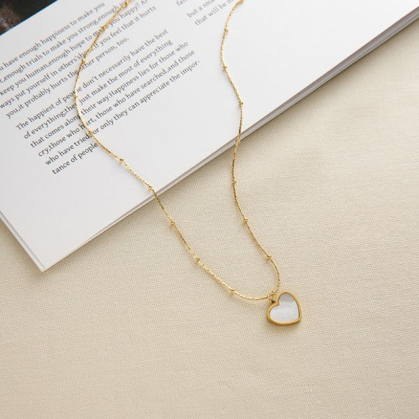 18k Stainless Steel Heart Necklace - Gold