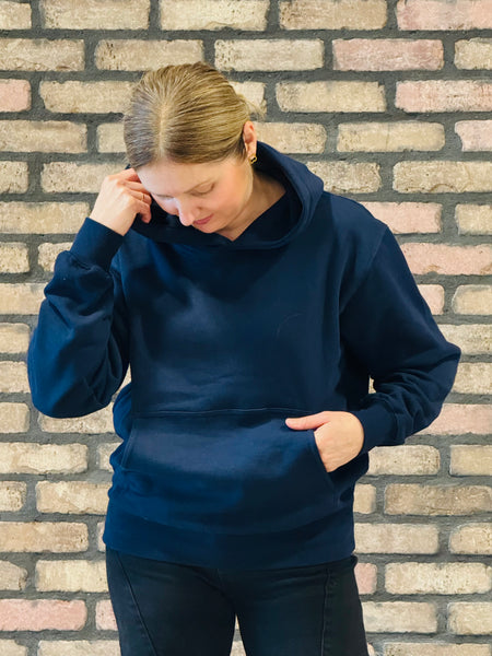 Fleece Boyfriend Hoodie - Deep Navy