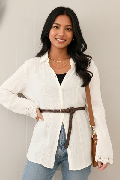 Woven Weave Pin Buckle Belt - Brown