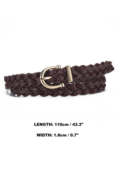 Woven Weave Pin Buckle Belt - Ash Mocha