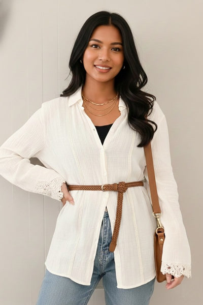 Woven Weave Pin Buckle Belt - Camel