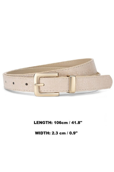 Crocodile Pattern Belt - Sand Beige