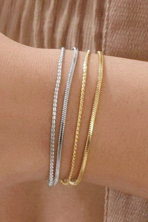 18K Stainless Steel Layered Bracelet - Silver