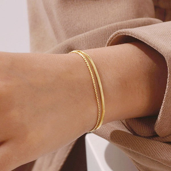 18K Stainless Steel Cross Bracelet - Gold