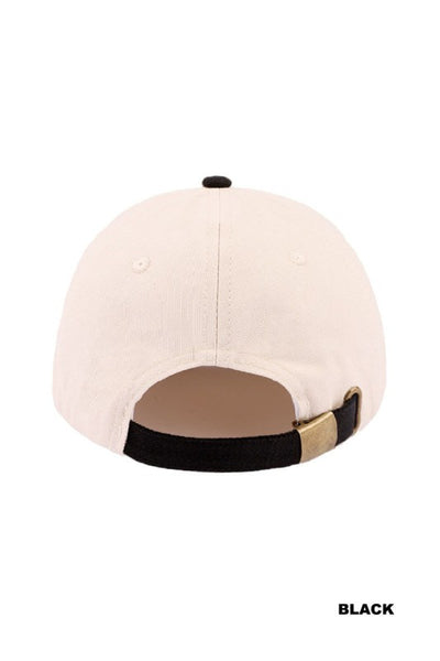 Brunettes Have More Fun Two-Tone Canvas Cotton Cap - Black