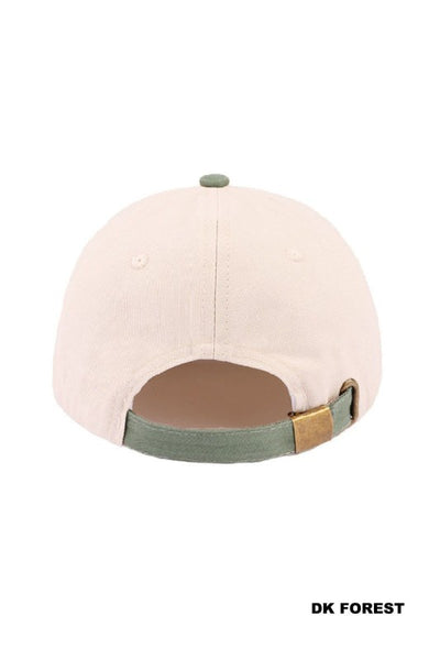 Blondes Have More Fun Two-Tone Canvas Cotton Cap - Dk. Forest