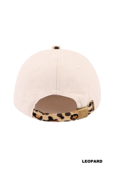 Blondes Have More Fun Two-Tone Canvas Cotton Cap - Leopard