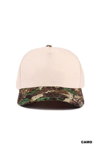 Plain Two Tone Canvas Cotton  Snapback cap - Camo