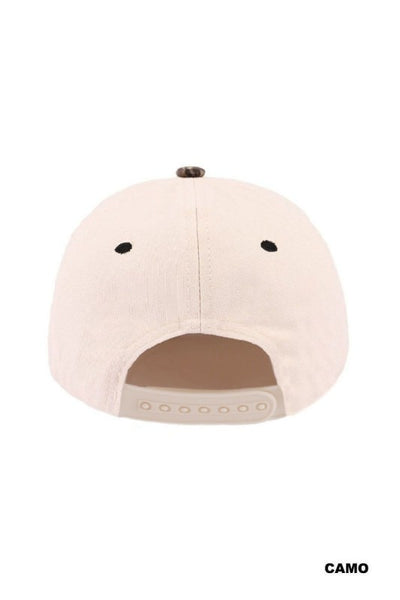 Plain Two Tone Canvas Cotton  Snapback cap - Camo