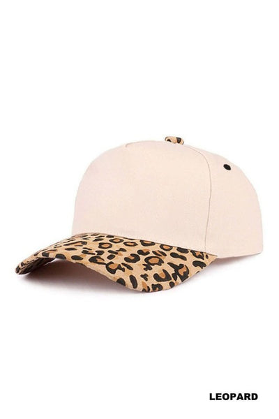 Plain Two Tone Canvas Cotton Snapback cap - Leopard