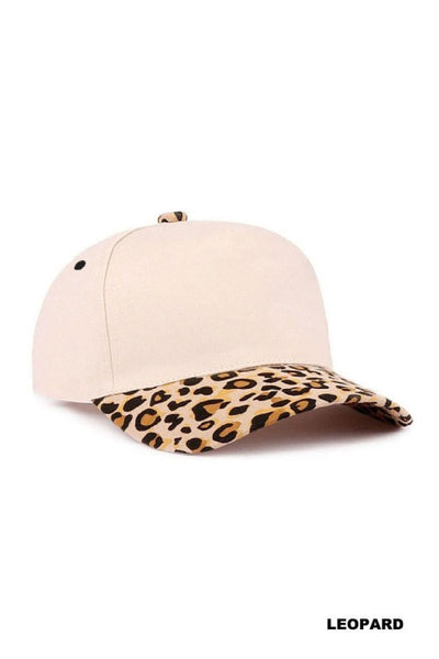 Plain Two Tone Canvas Cotton Snapback cap - Leopard