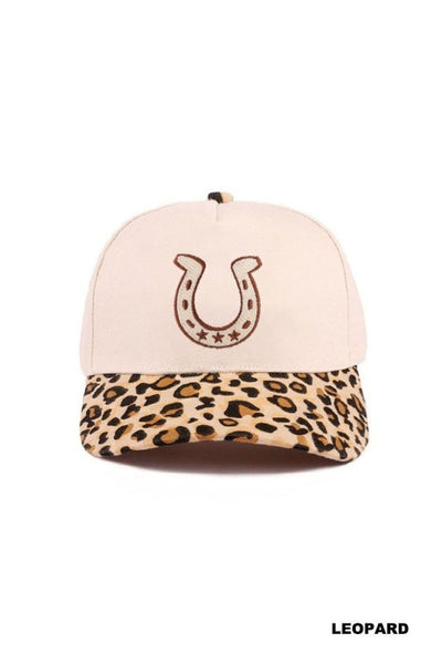 Horseshoe Two-Tone Canvas Cotton Cap - Leopard