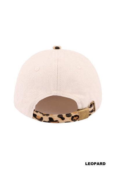 Horseshoe Two-Tone Canvas Cotton Cap - Leopard