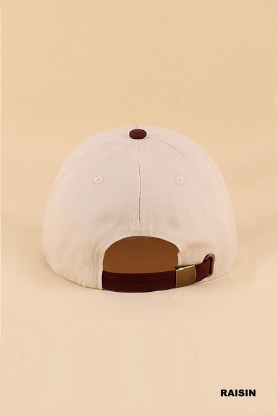 Brunettes Have More Fun Two-Tone Canvas Cotton Cap - Raisin