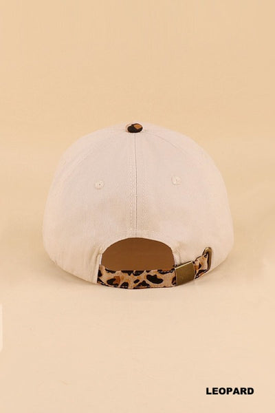 Brunettes Have More Fun Two-Tone Canvas Cotton Cap - Leopard