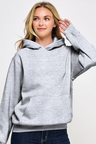 Hoodie with Thumbholes - Light Heather Grey