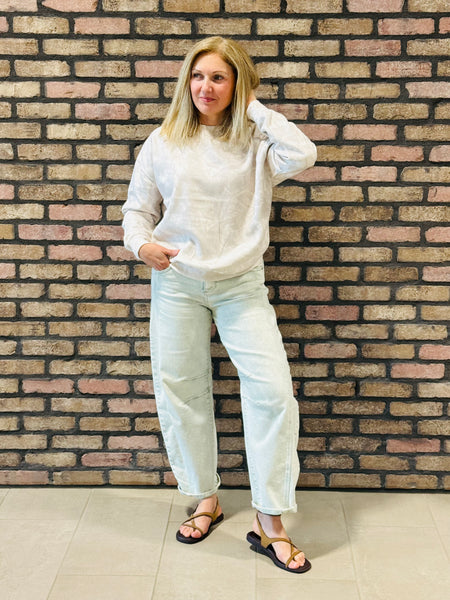 Camo Relaxed Sweatshirt - Beige