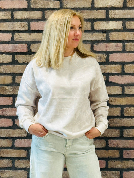 Camo Relaxed Sweatshirt - Beige
