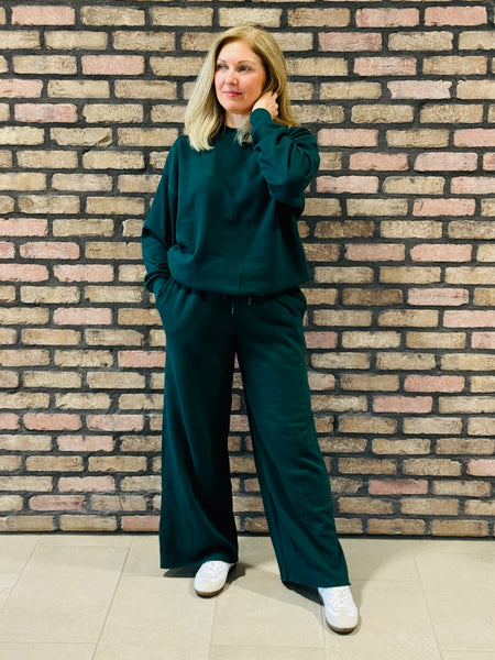 Raw Hem Sweatpants - Hunter Green