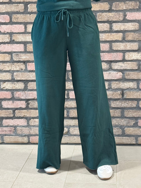 Raw Hem Sweatpants - Hunter Green