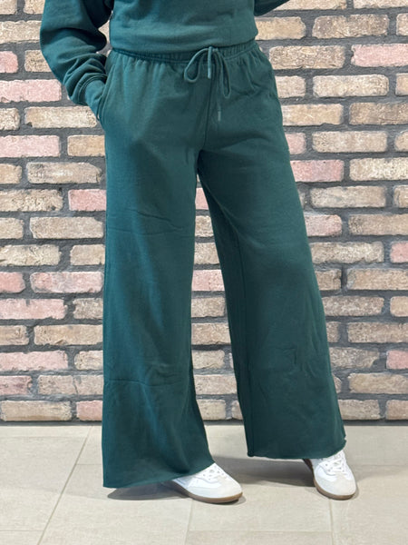 Raw Hem Sweatpants - Hunter Green