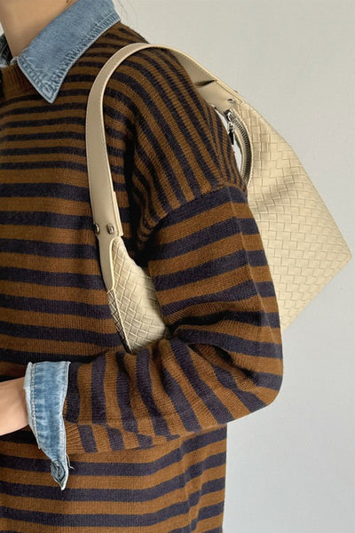 Woven Weave Shoulder Bag - Neutral