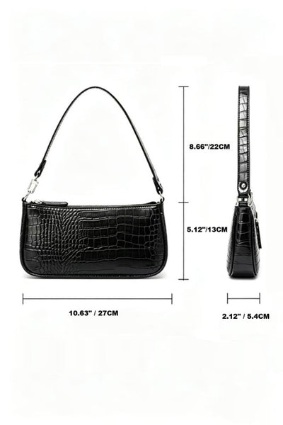 Pattern Clutch-Shoulder Bag - Black