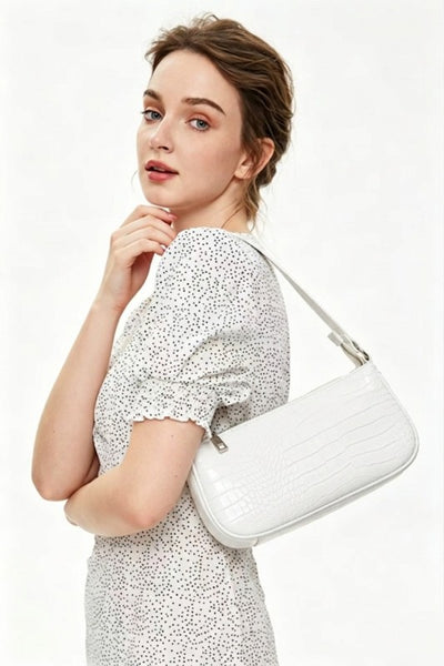 Pattern Clutch-Shoulder Bag - White