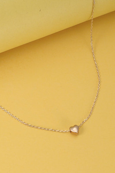 Mini Puffy Heart Necklace - Gold