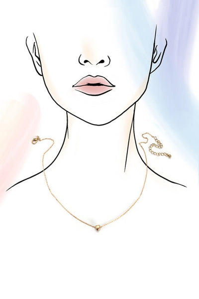 Mini Puffy Heart Necklace - Gold