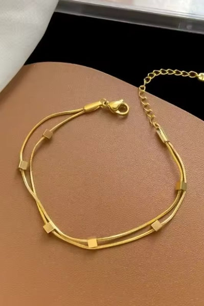 18K Stainless Steel Layered Bracelet - Gold